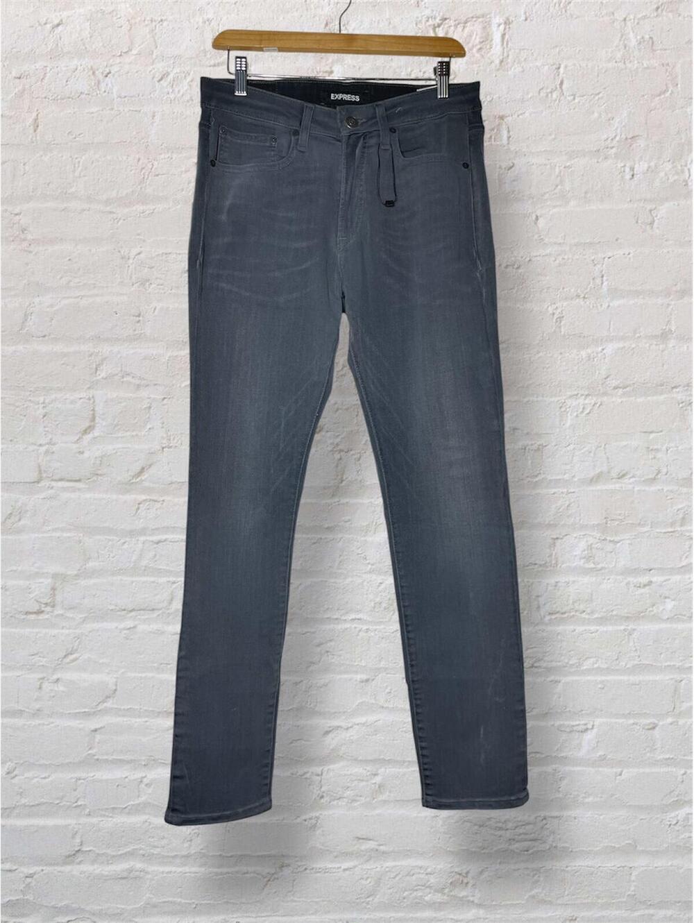 Express Slim Hyper Stretch Jeans Graphite Gray 31 x 30 New